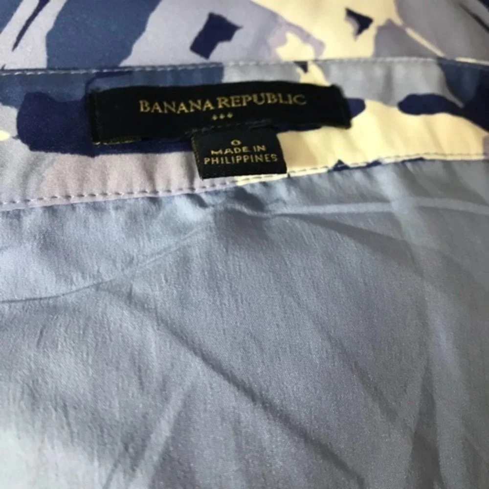 Banana Republic Abstract Print Blue/White Dress Size - Picture 2 of 6